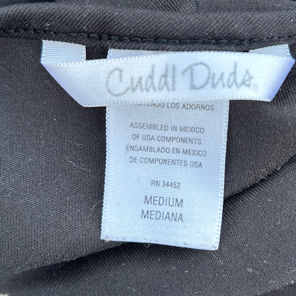 Cuddl Duds Women’s M Crew Neck Long Sleeve Black Tee insulated base layer - Picture 3 of 4